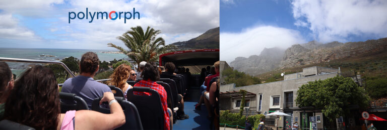 Polymorph Red bus team day banner